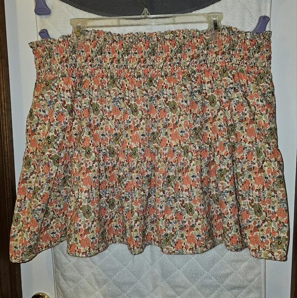 3x Universal Thread Floral Mini Skirt - Orange Multicolor - Picture 1 of 4